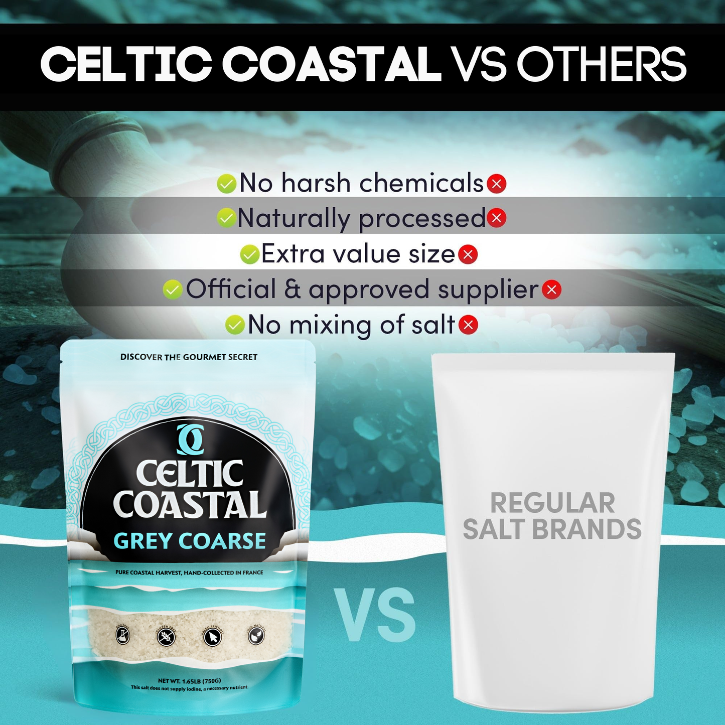 Celtic Coastal Grey Coarse - Natural Salt